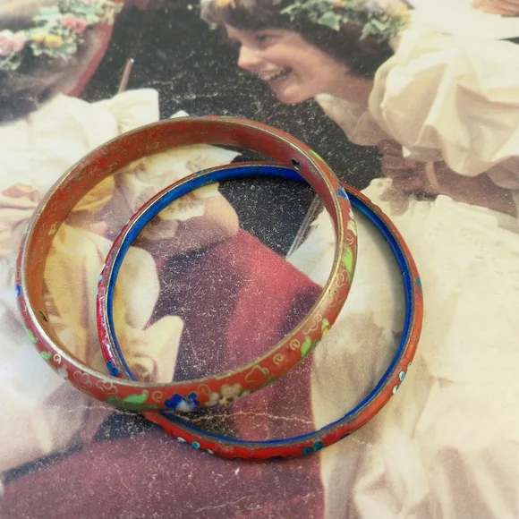 Colorful Cloisonné Bangle Set - Picture 16 of 16